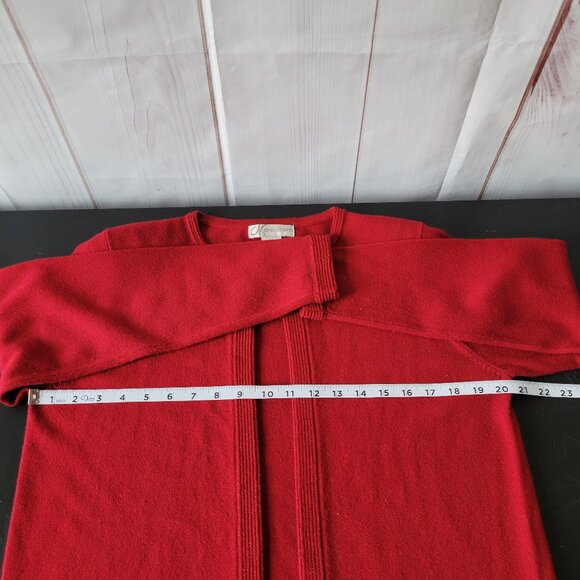 Vintage Dressbarn Open Front Metallic Cardigan, Women’s M Sweater, Red, Holiday - Picture 7 of 8